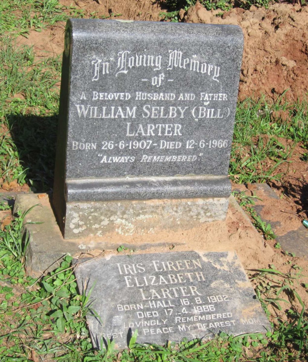 LARTER William Selby 1907-1966 &amp; Iris Eireen Elizabeth HALL 1902-1986