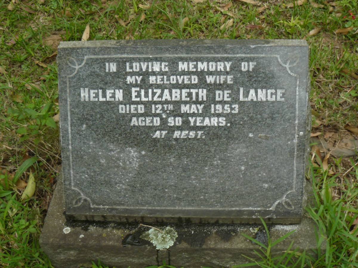 LANGE Helen Elizabeth, de -1953