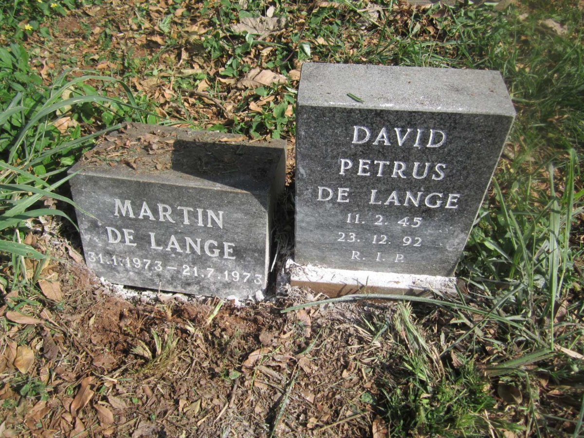 LANGE David Petrus, de 1945-1992 :: DE LANGE Martin 1973-1973