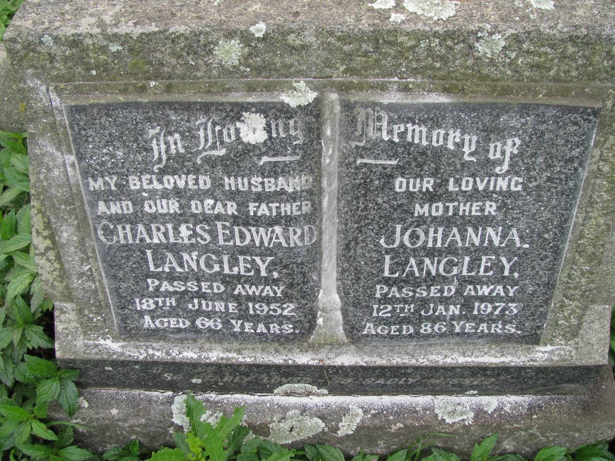 LANGLEY Charles Edward -1952 &amp; Johanna -1973