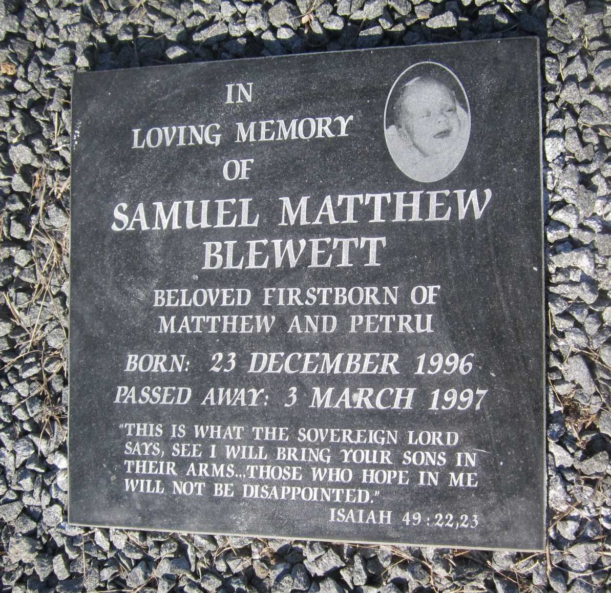 BLEWETT Samuel Matthew 1996-1997