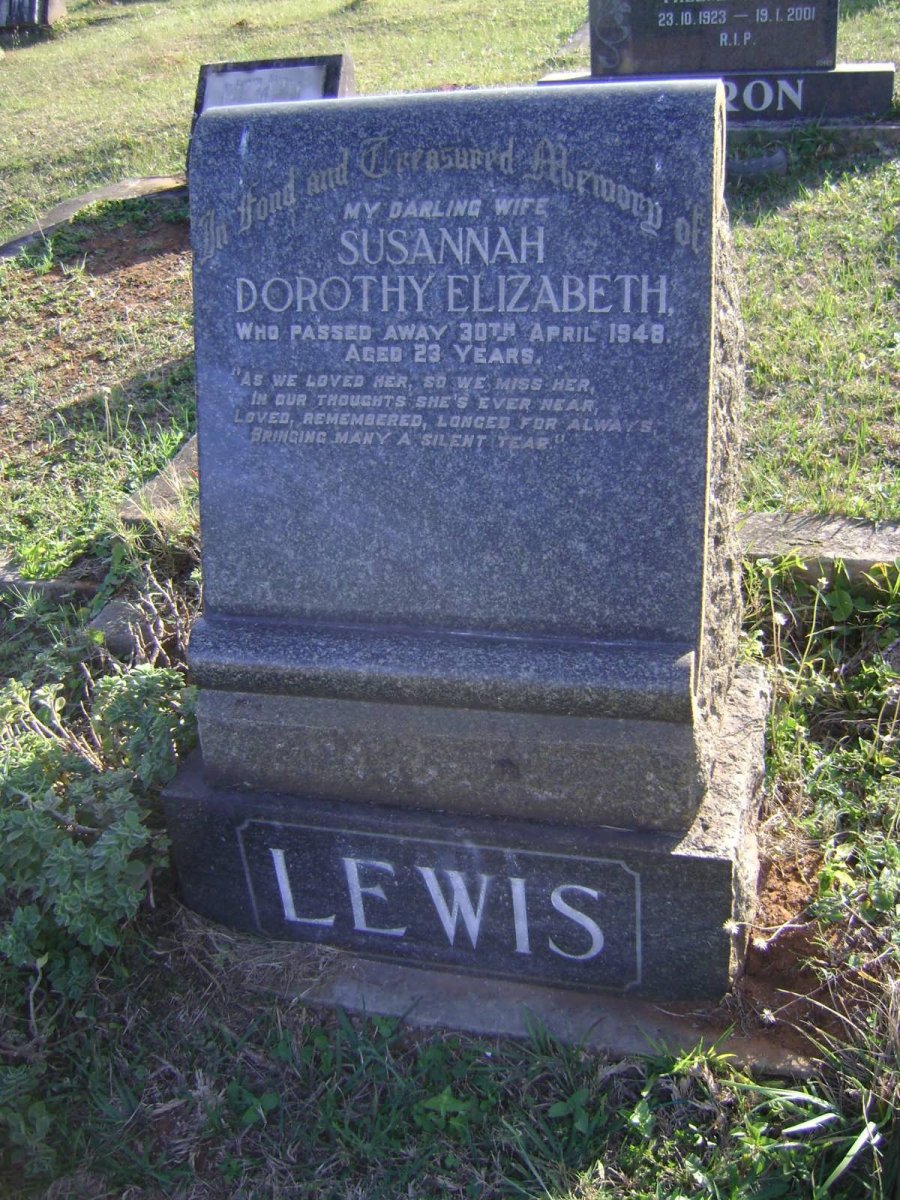 LEWIS Susannah Dorothy Elizabeth -1948
