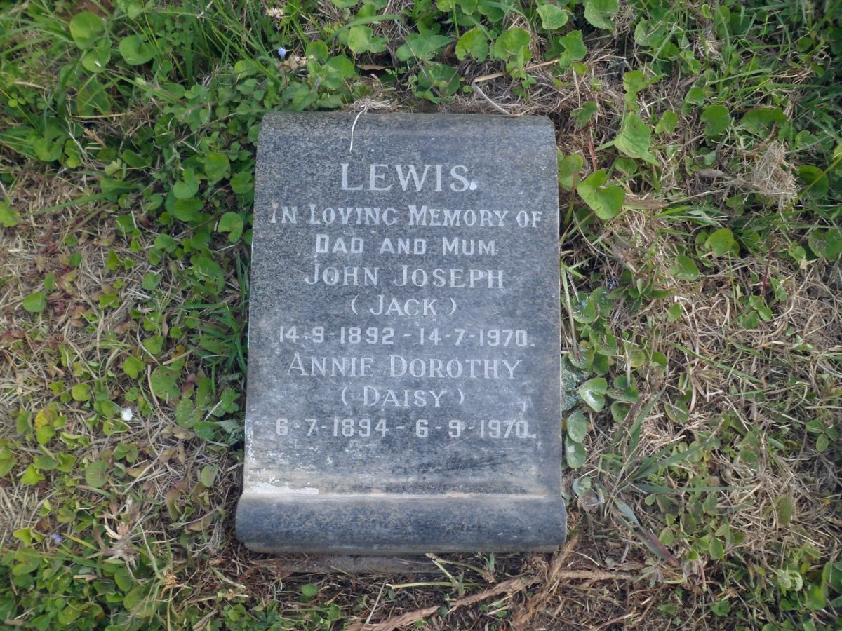 LEWIS John Joseph 1892-1970 &amp; Annie Dorothy 1894-1970