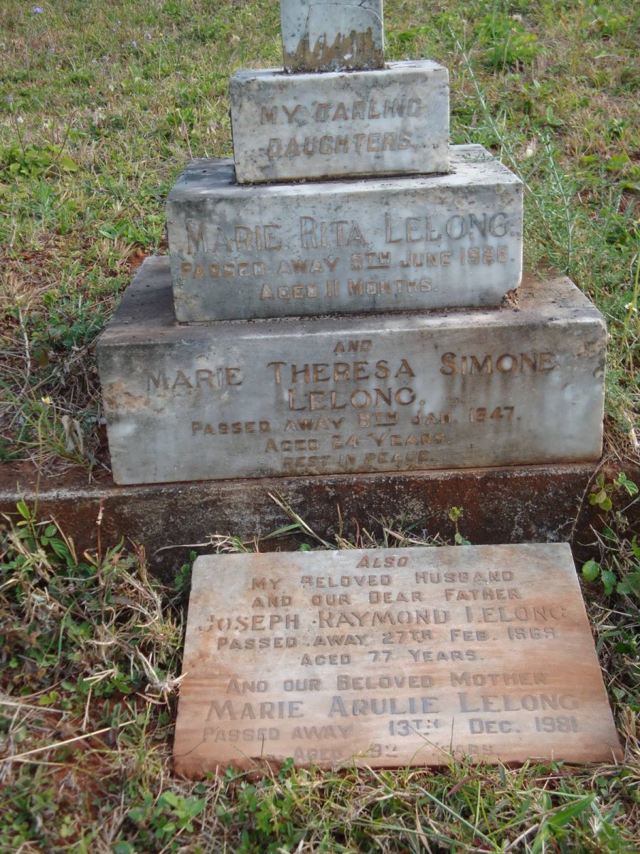 LELONG Joseph Raymond -1969 &amp; Marie Arulie -1981 :: LELONG Marie Theresa Simone -1947 :: LELONG Marie Rita 1926