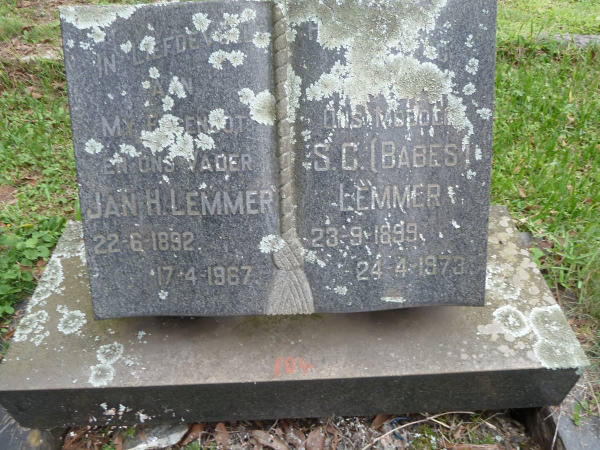 LEMMER Jan H. 1892-1967 &amp; S.C. 1899-1973