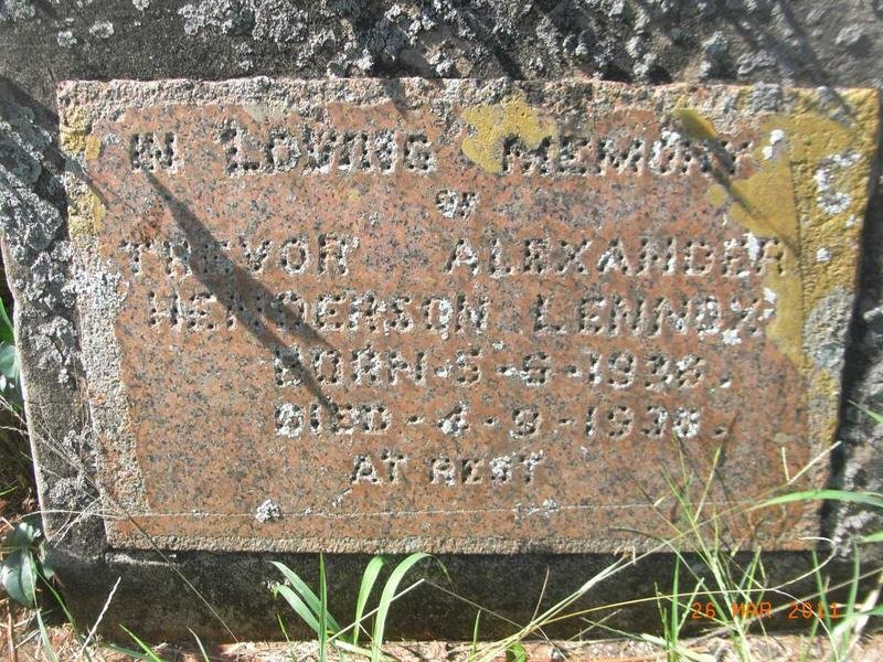 LENNOX Trevor Alexander Henderson 1936-1936