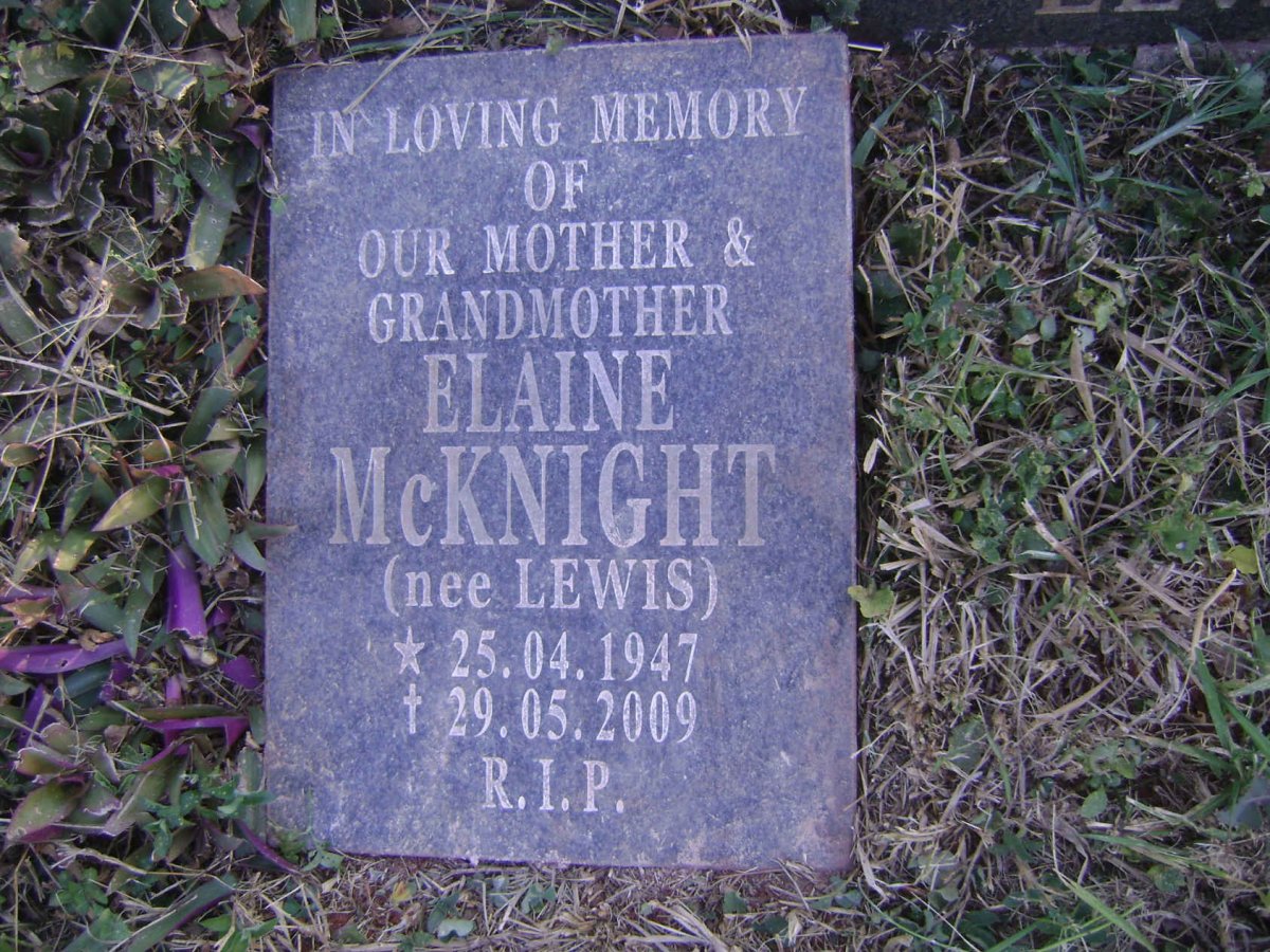 LEWIS Llewellyn Oscar 1919-1991 &amp; Eugene Juliana 1924-2004 :: McKNIGHT Elaine nee LEWIS 1947-2009