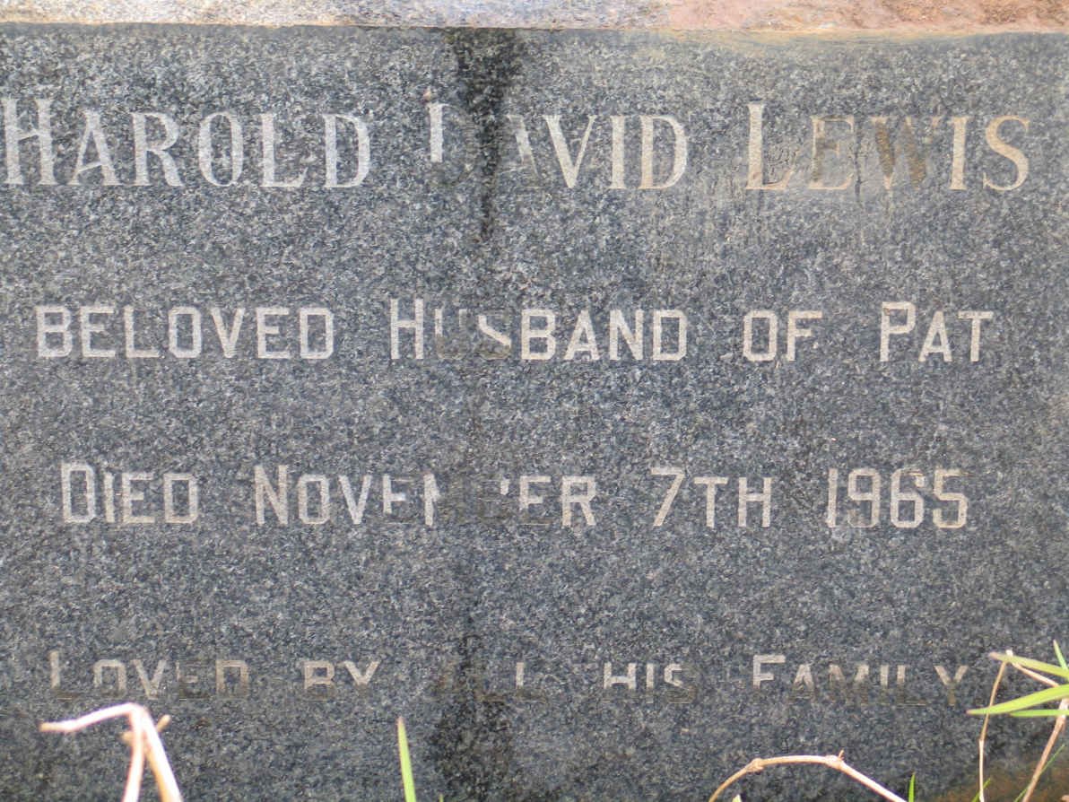 LEWIS Harold David -1965