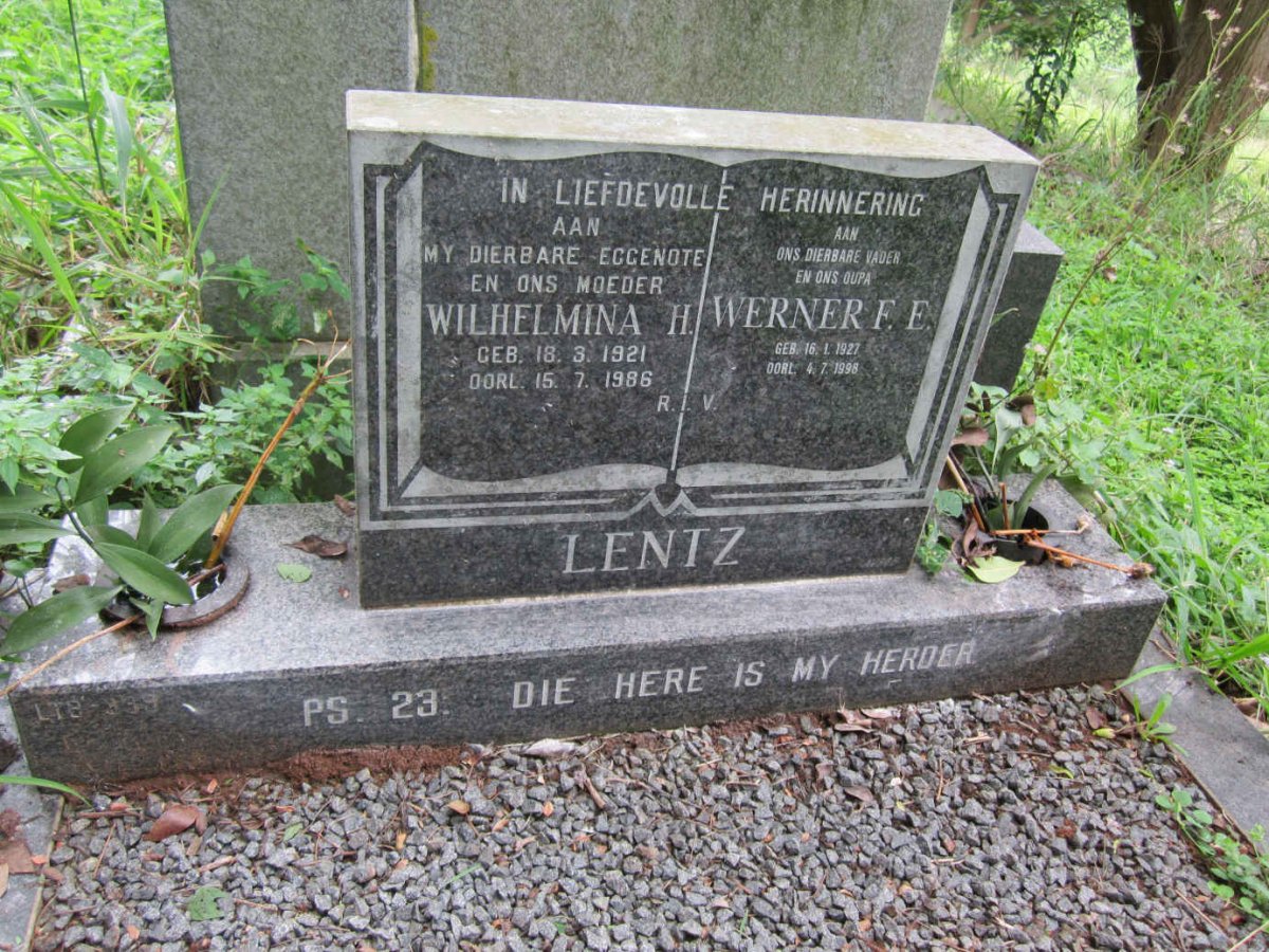 LENTZ Werner F.E. 1927-1998 &amp; Wilhelmina H. 1921-1986