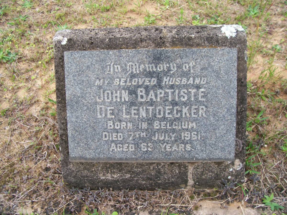 LENTDECKER John Baptiste, de -1961