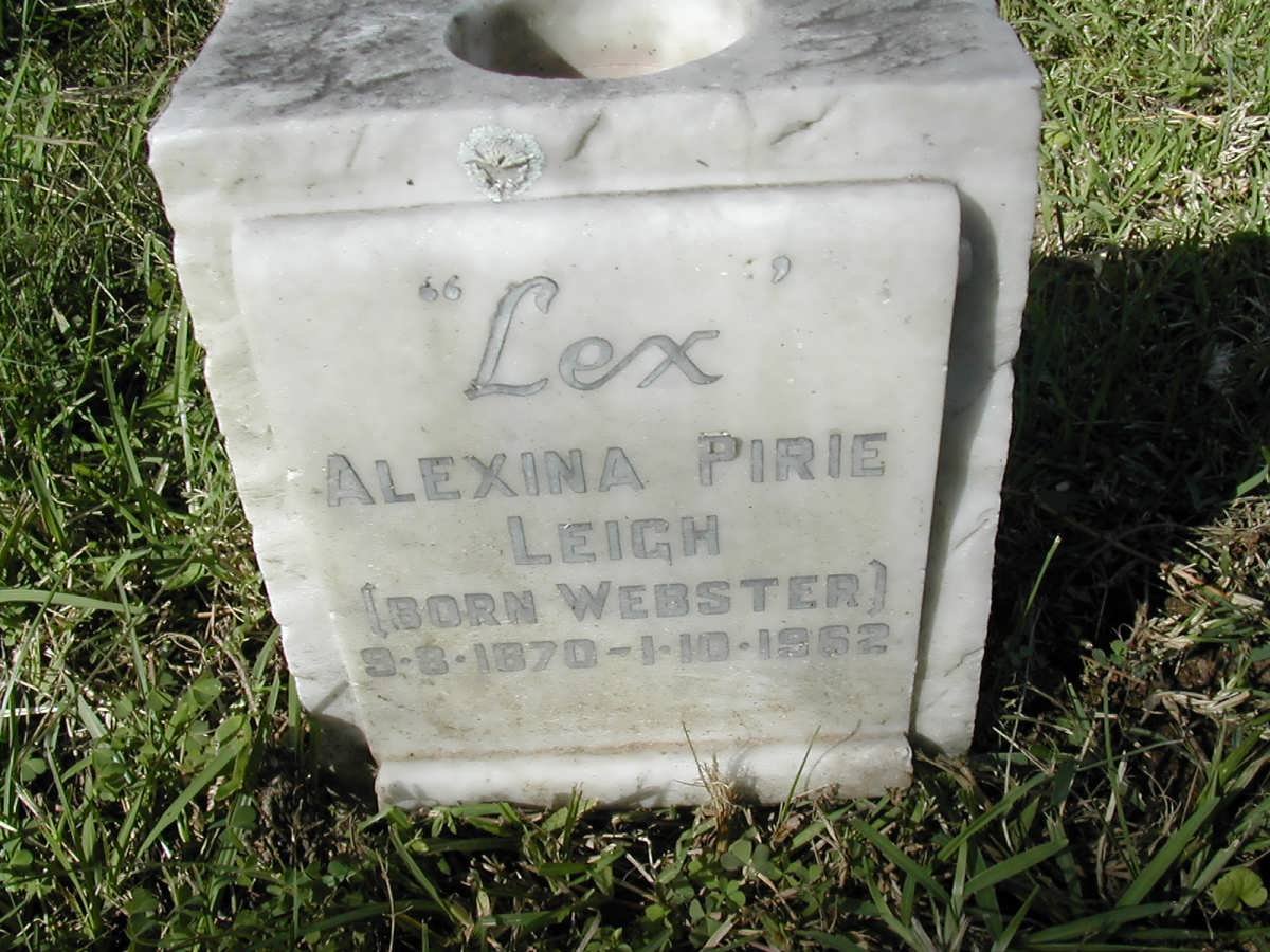 LEIGH Alexina Pirie nee WEBSTER 1870-1962