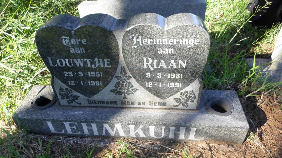 LEHMKUHL Louwtjie 1951-1991 :: LEHMKUHL Riaan 1981-1991