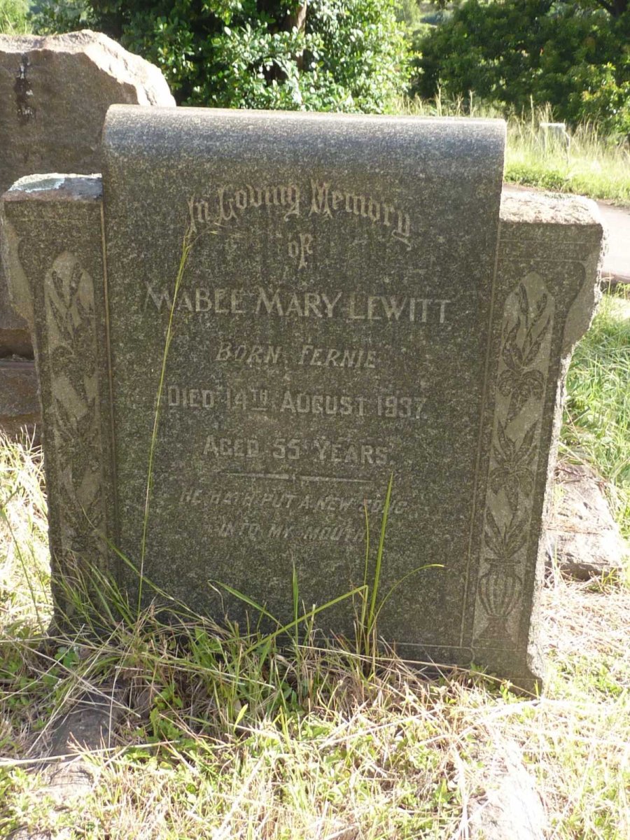 LEWITT Mabel Mary nee FERNIE -1937