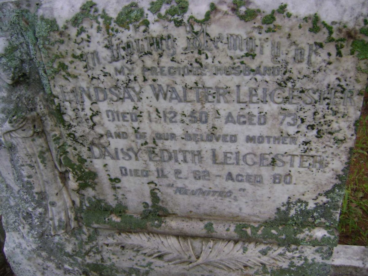 LEICESTER Lindsay Walter -1950 &amp; Daisy Edith -1962