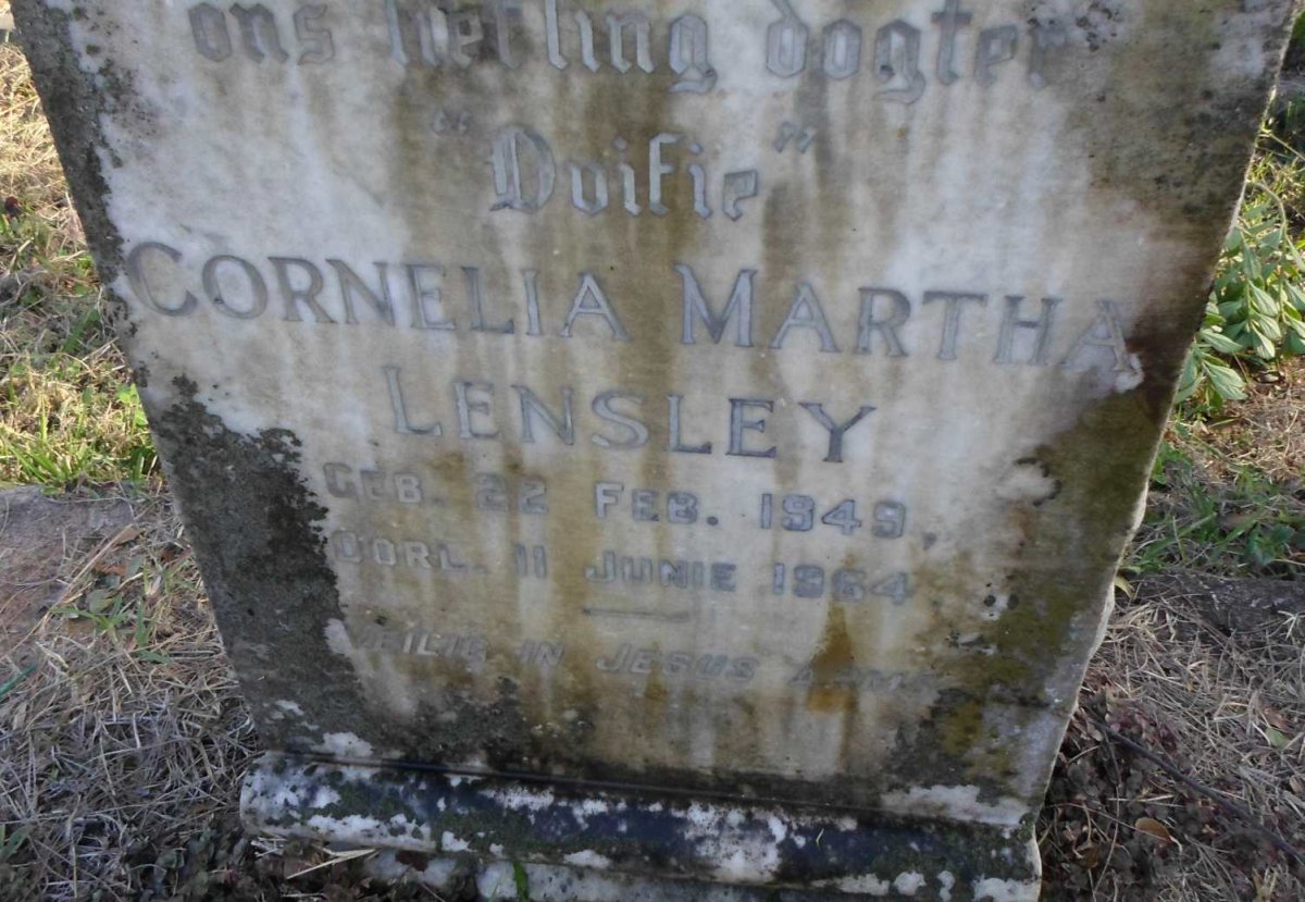 LENSLEY Cornelia Martha 1949-1964