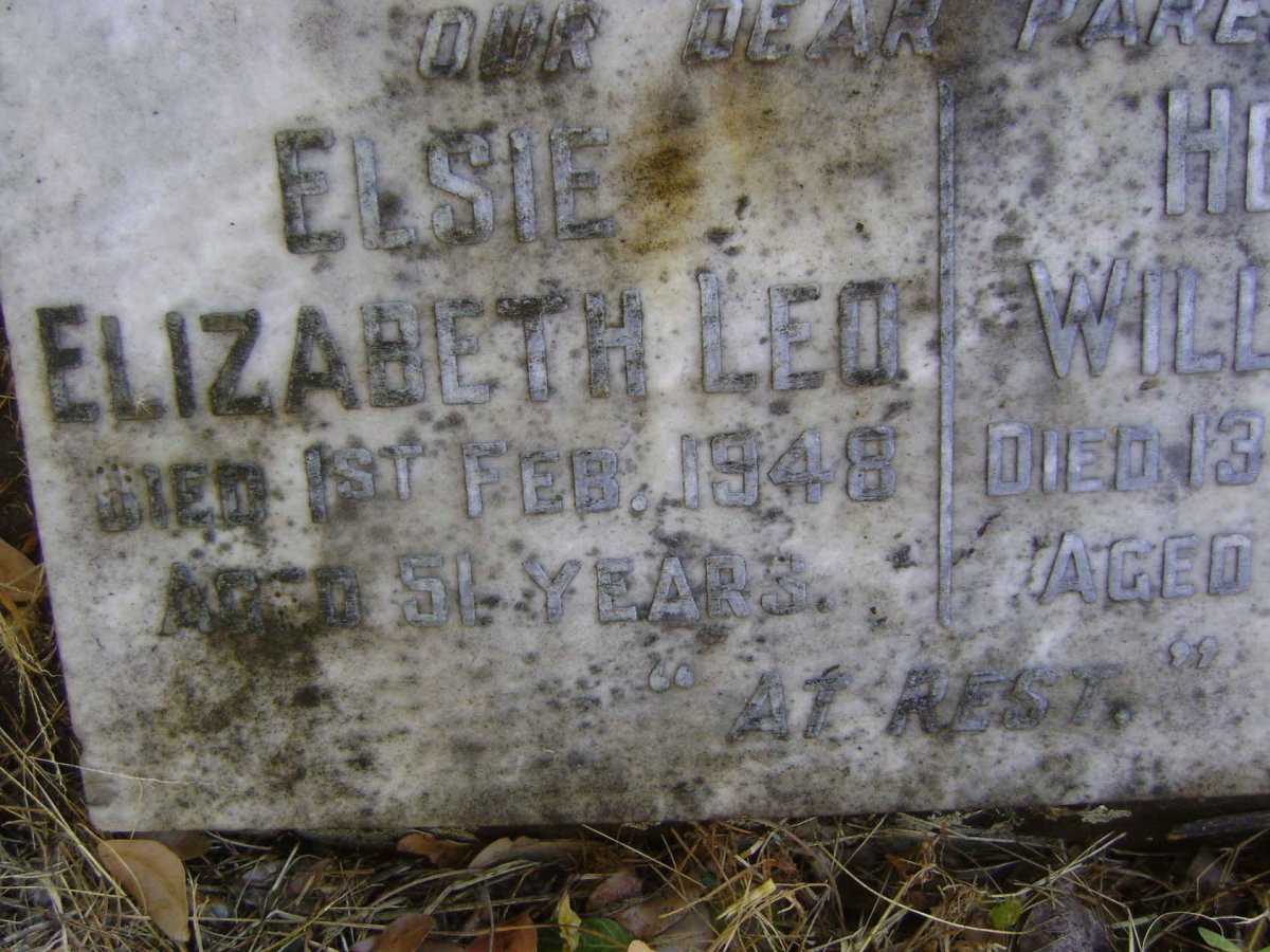 LEO Herbert Wiliam -1960 &amp; Elsie Elizabeth -1948