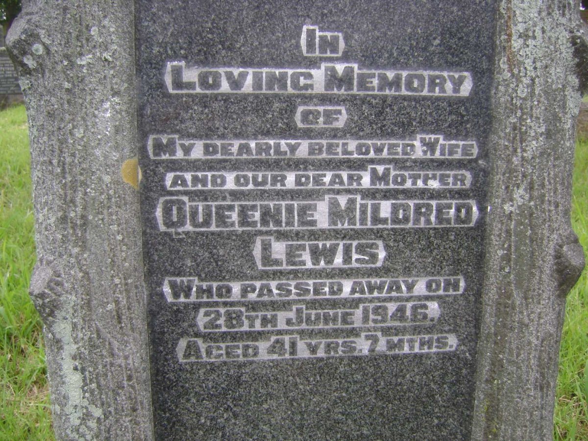 LEWIS Queenie Mildred -1946 :: LEWIS Bryan 1926-1997