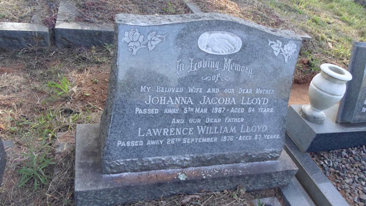 LLOYD Lawrence William -1976 &amp; Johanna Jacoba -1967