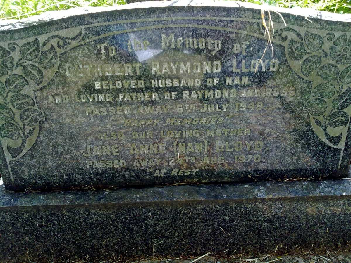 LLOYD Cuthbert Raymond -1949 &amp; Jane Anne -1970