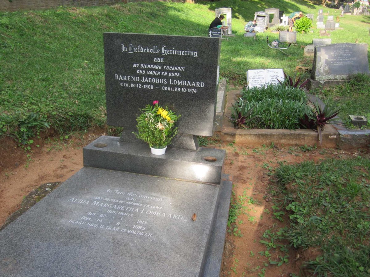 LOMBAARD Barend Jacobus 1908-1974 &amp; Alida Margaretha MENTZ 1915-1985
