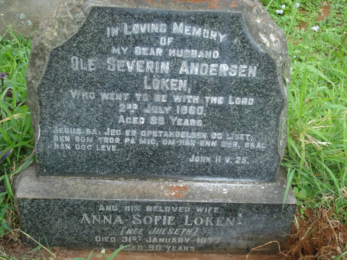 LOKEN Ole Severin Andersen -1960 &amp; Anna Sofie JULSETH -1977