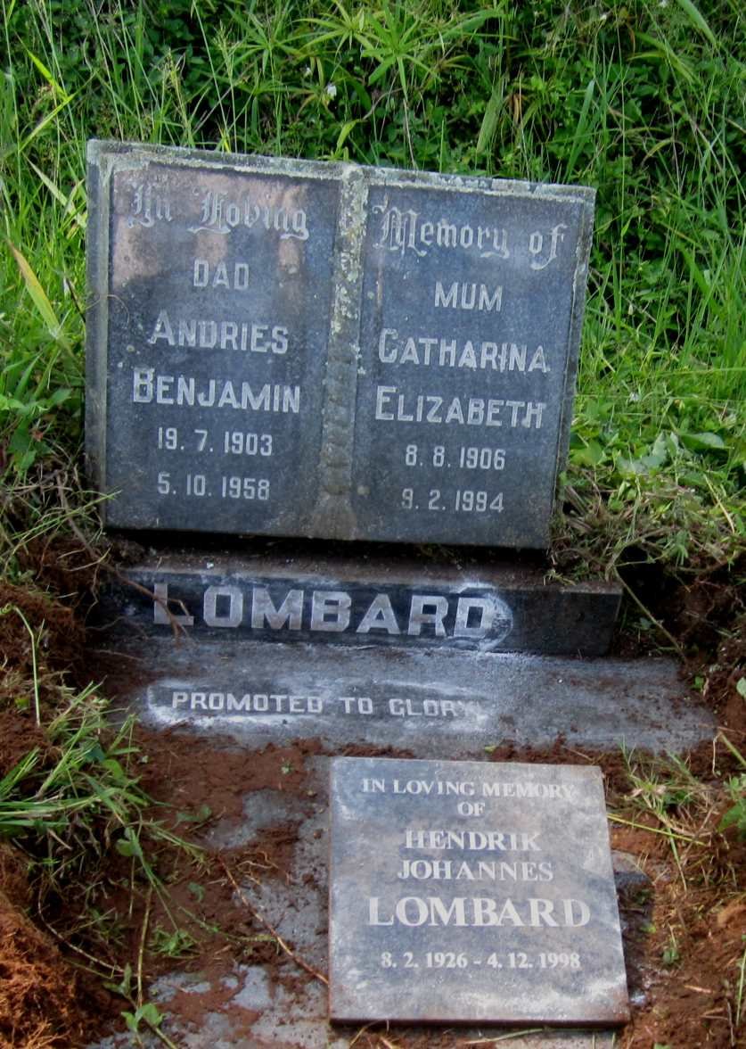 LOMBARD Andries Benjamin 1903-1958 &amp; Catharina Elizabeth 1906-1994 :: LOMBARD Hendrik Johannes 1926-1998