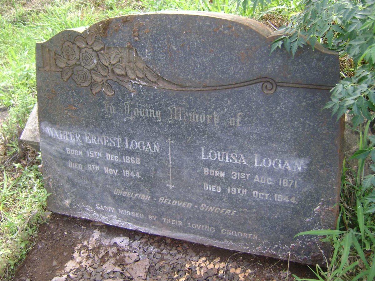 LOGAN Walter Ernest 1868-1944 &amp; Louisa 1871-1944