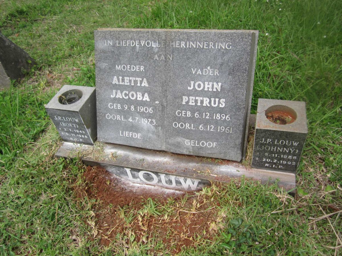 LOUW John Petrus 1896-1961  &amp; Aletta Jacoba 1906-1973