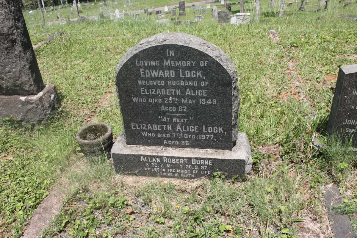 LOCK Edward -1949 &amp; Elizabeth Alice -1977 :: BURNE Allan Robert 1951-1997