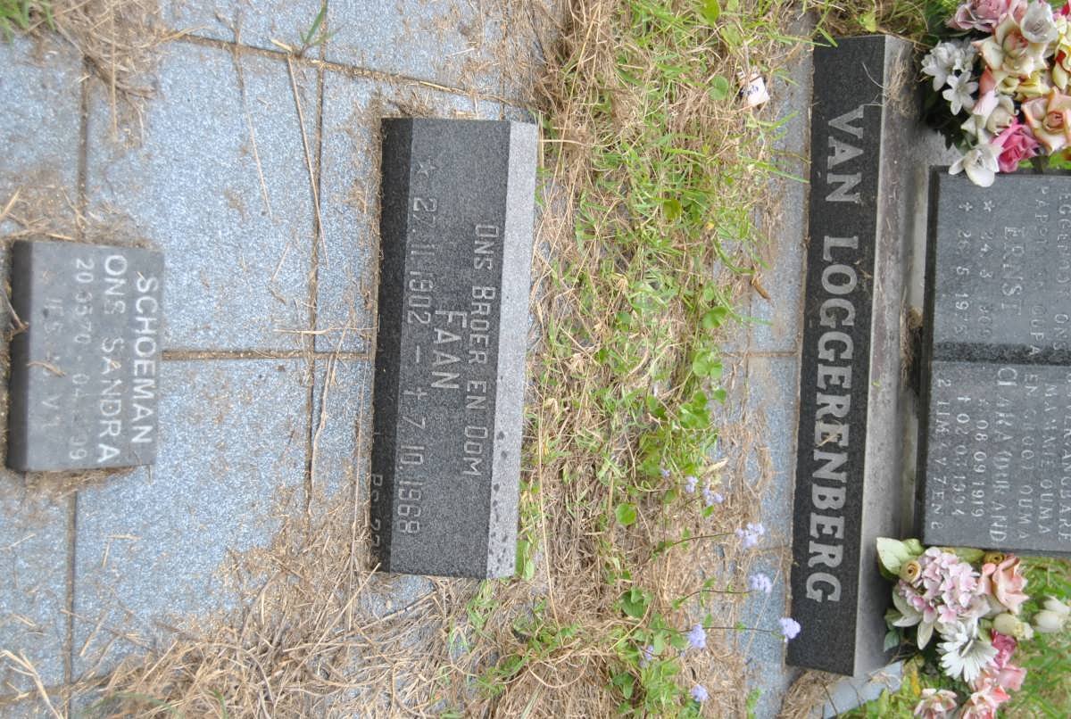 LOGGERENBERG Ernst, van 1909-1976 &amp; Clara DURAND 1919-1994 :: SCHOEMAN Faan 1902-1968
