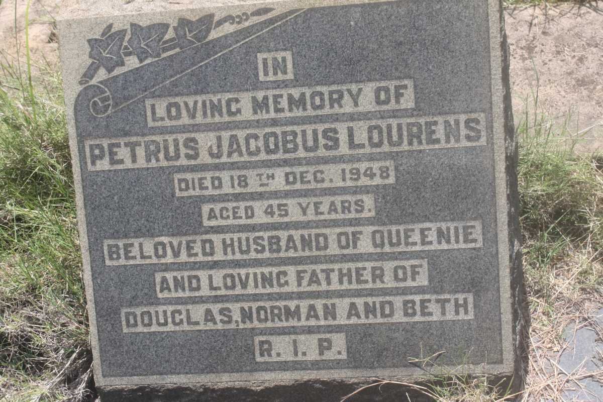 LOURENS Petrus Jacobus -1948