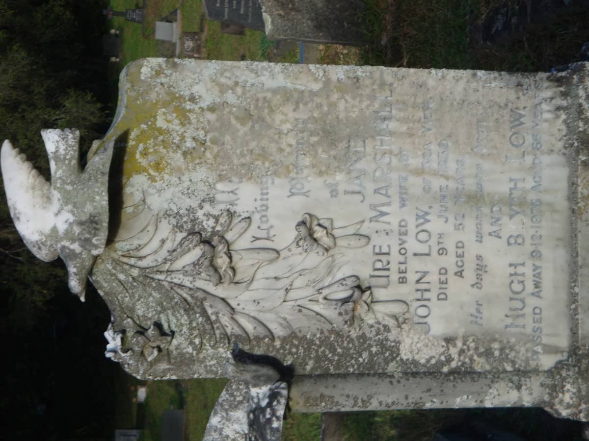 LOW Jane Ure nee MARSHALL -1939 :: LOW Hugh Blyth -1976