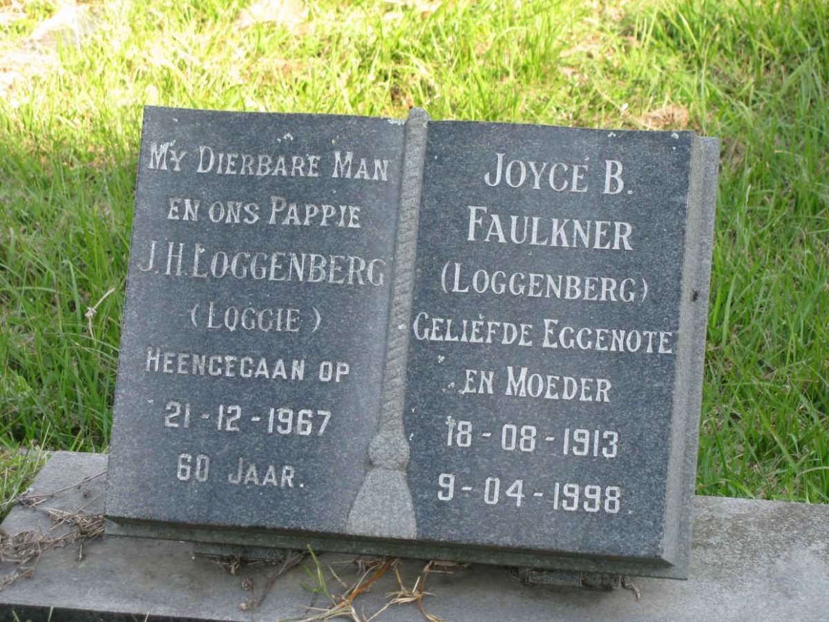 LOGGENBERG J.H. -1967 &amp; Joyce B. FAULKNER previously LOGGENBERG 1913-1998