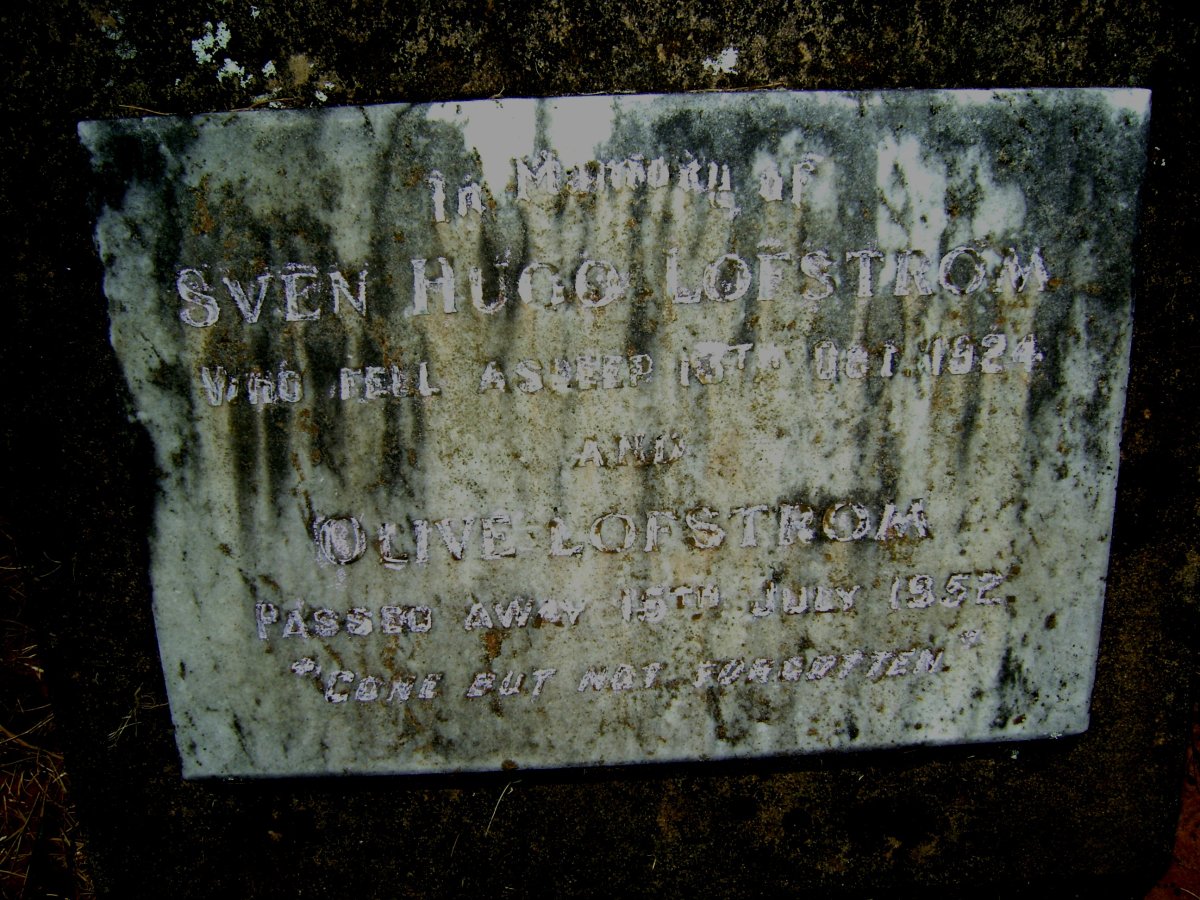 LOFSTROM Sven Hugo -1924 &amp; Olive -1952