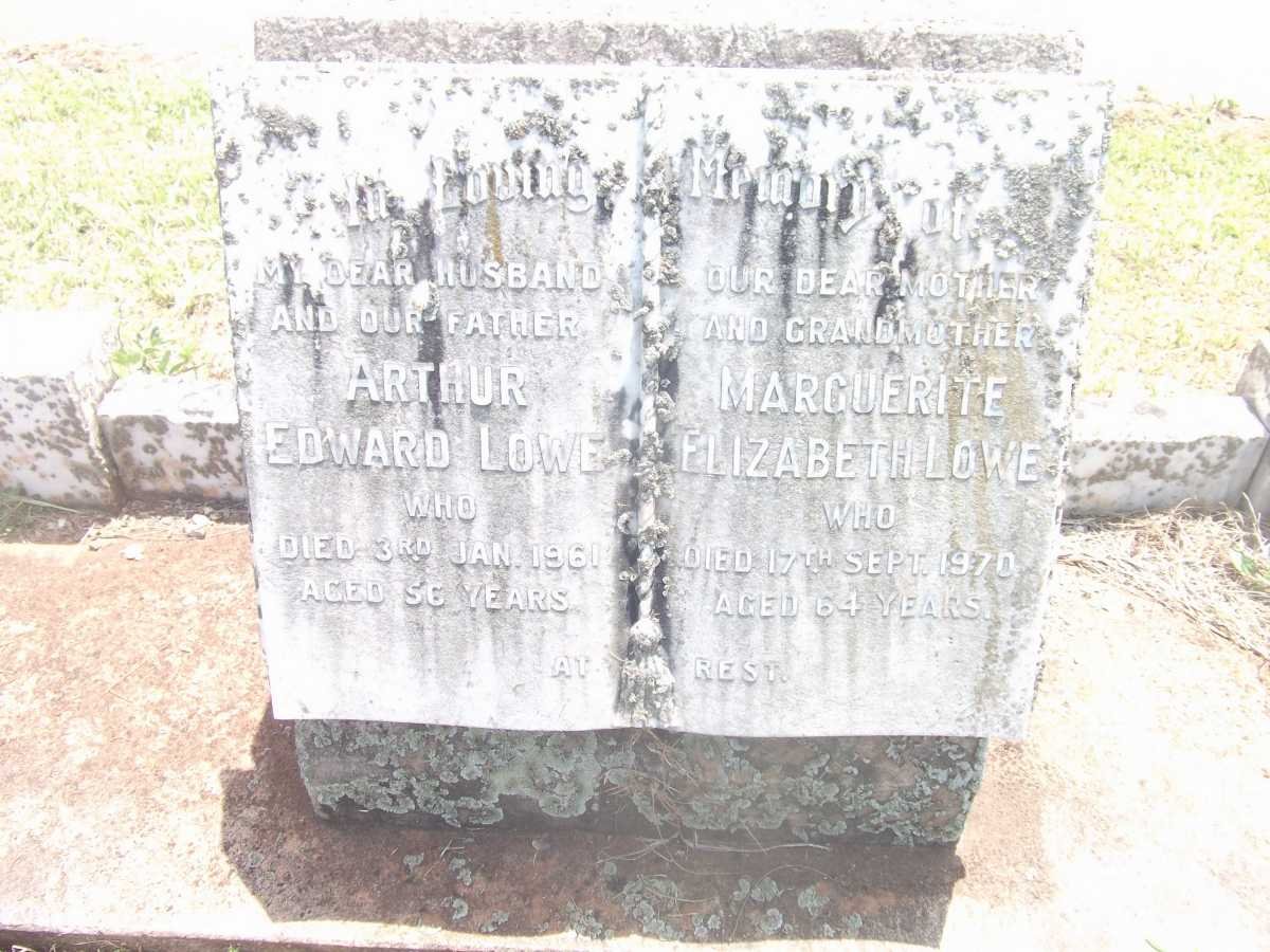 LOWE Arthur Edward -1961 &amp; Marguerite Elizabeth -1970