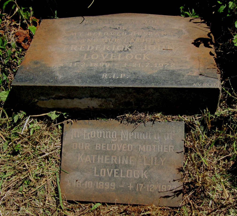 LOVELOCK Frederick John 1899-1972 &amp; Katherine Lily 1899-1977