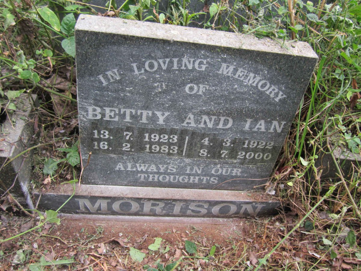 MORISON Ian 1922-2000 &amp; Betty 1923-1983