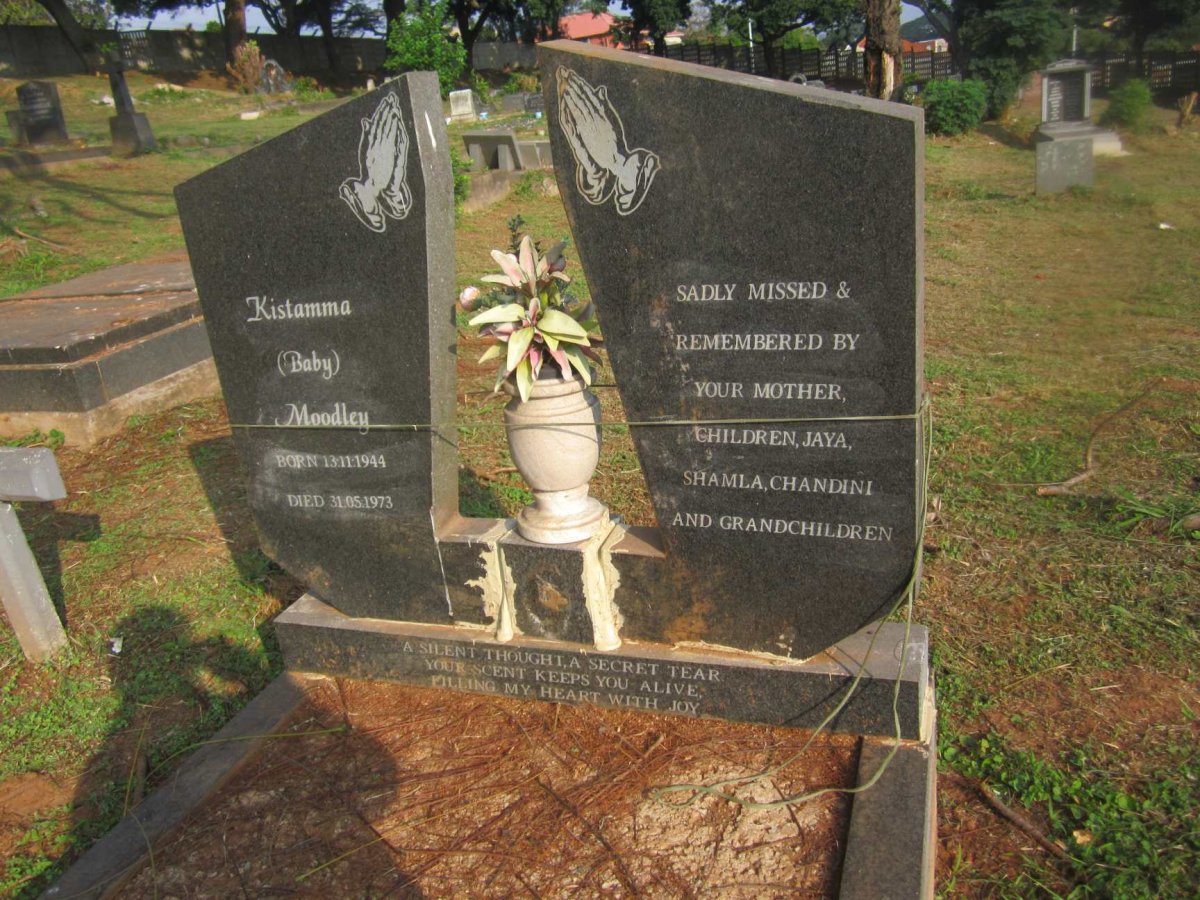 MOODLEY Kistamma 1944-1973