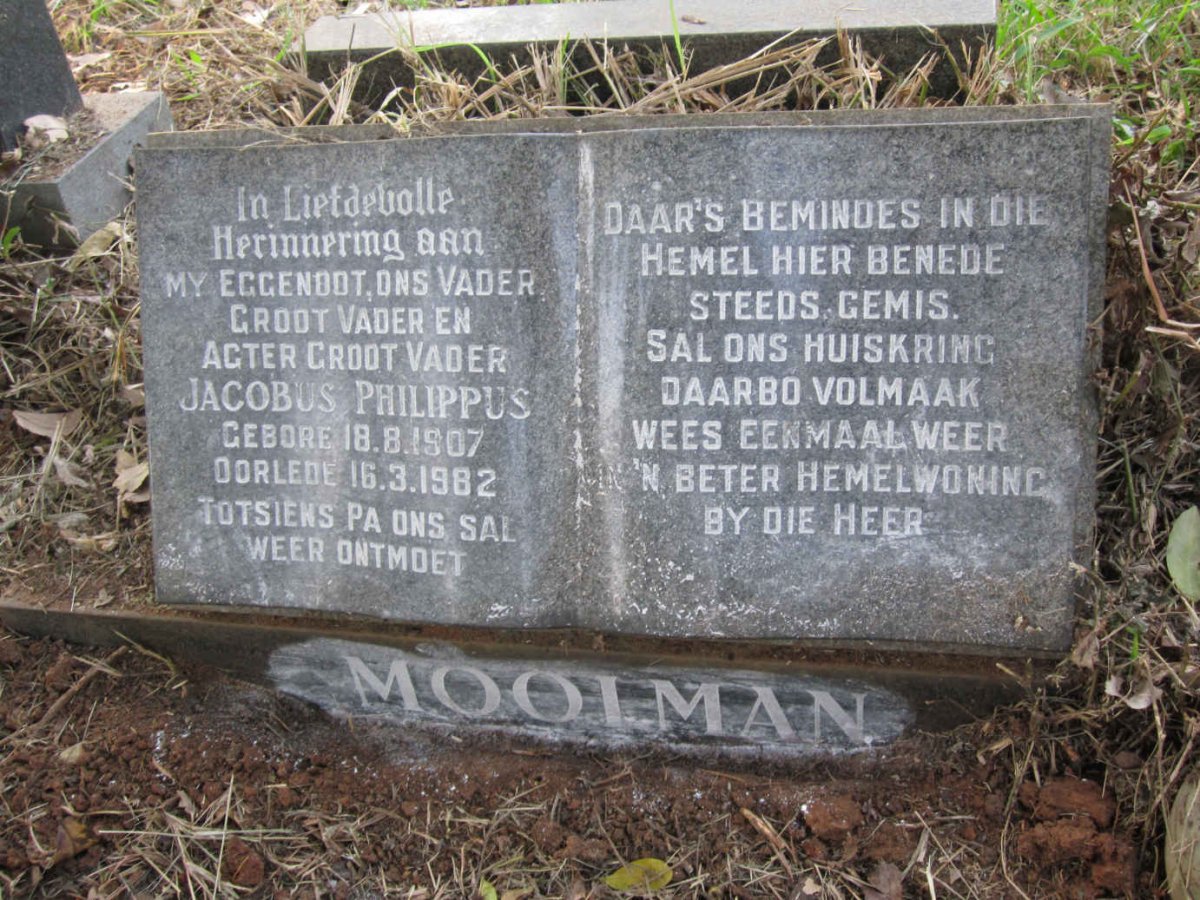 MOOLMAN Jacobus Philippus 1907-1982