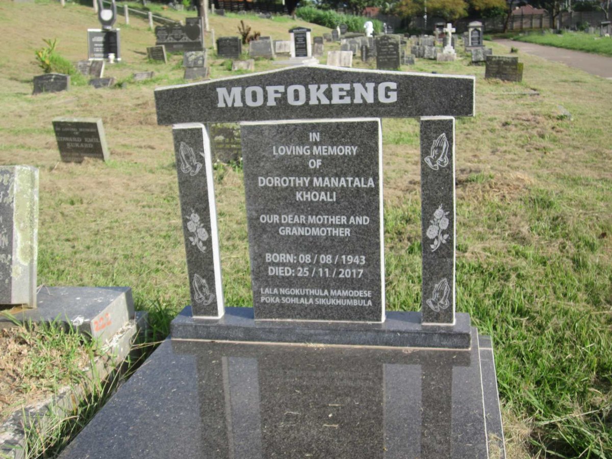 MOFOKENG Dorothy Manatala Khoali 1943-2017
