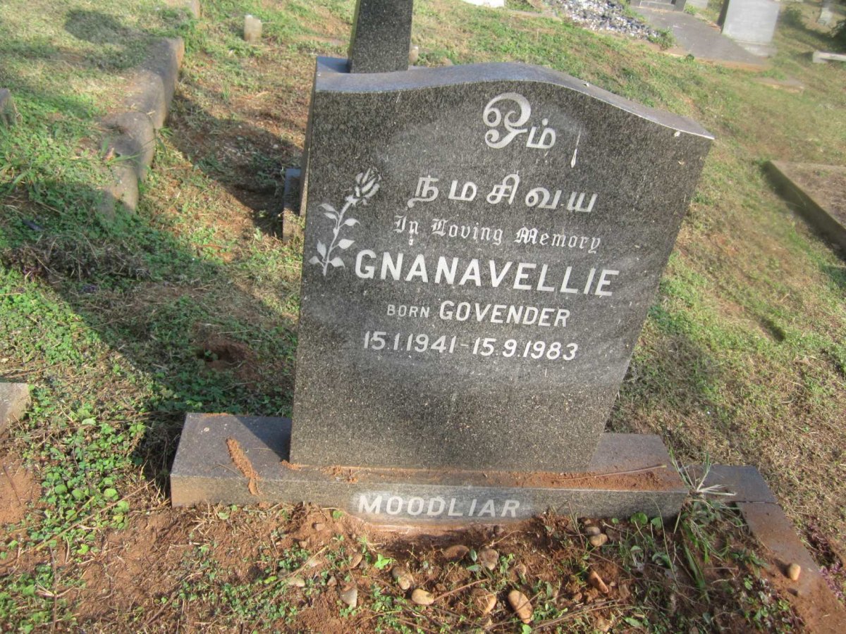 MOODLIAR Gnanavellie nee GOVENDER 1941-1983