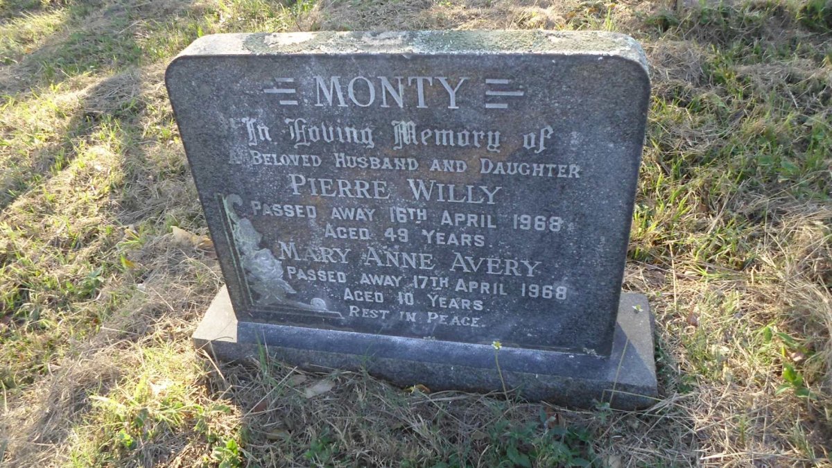 MONTY Pierre Willy -1968 :: MONTY Mary Anne Avery -1968