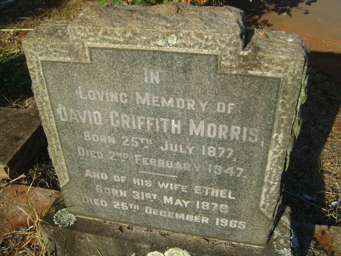 MORRIS David Griffith 1877-1947 &amp; Ethel 1878-1965
