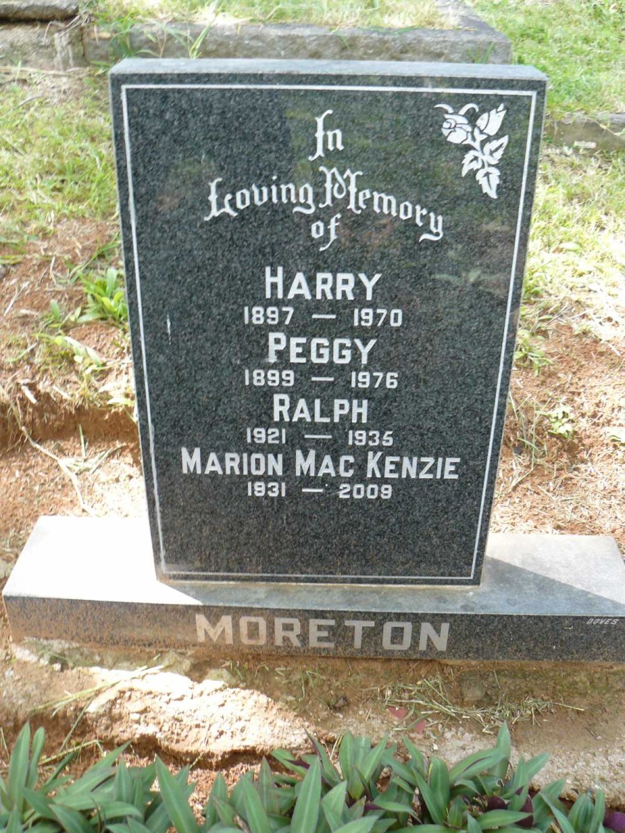 MORETON Harry 1897-1970 &amp; Peggy 1899-1976 :: MORETON Ralph 1921-1935 :: MacKENZIE Marion 1931-2009