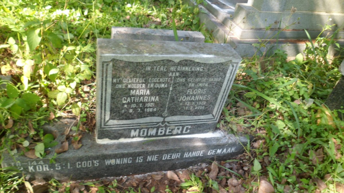 MOMBERG Floris Johannes 1920-2006 &amp; Maria Catharina 1921-1984