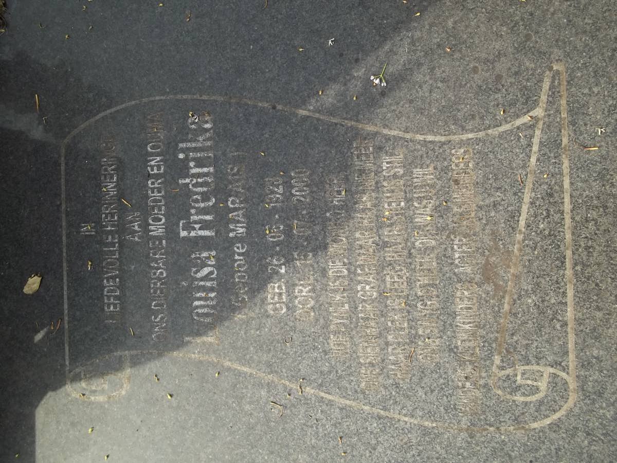 MOSTERT Andries Johannes 1924-1975 &amp; Louisa Fredrika MARAIS 1923-2000