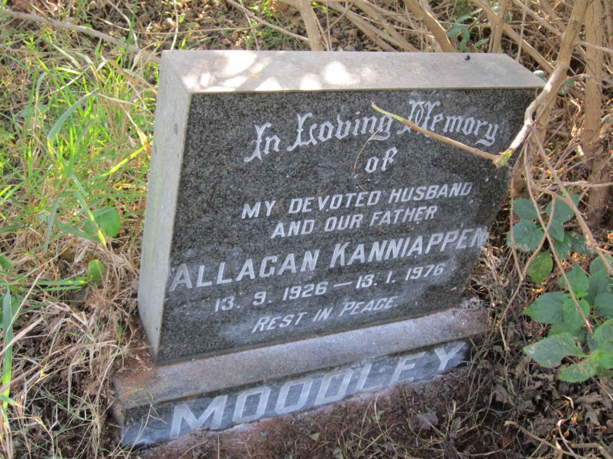 MOODLEY Allagan Kanniappen 1926-1976