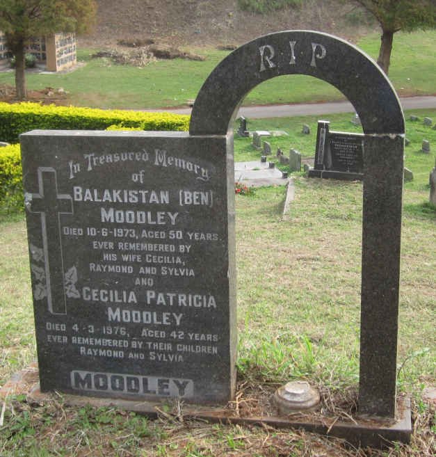 MOODLEY Balakistan -1973 &amp; Cecilia Patricia -1976