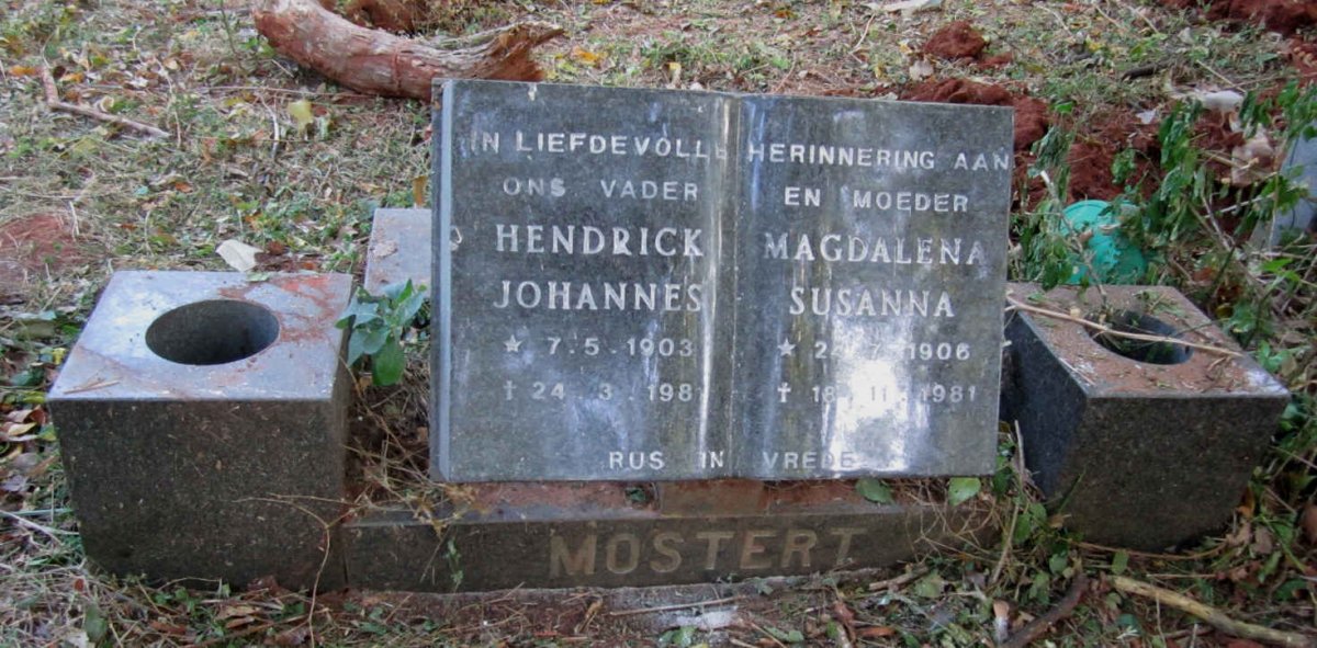 MOSTERT Hendrick Johannes 1903-1981 &amp; Magdalena Susanna 1906-1981