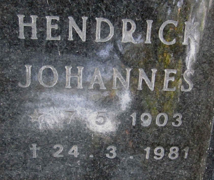 MOSTERT Hendrick Johannes 1903-1981